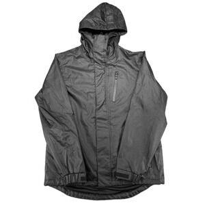 Tough Duck Gray Hooded Rain Jacket Ripstop Lightweight Coat Mens M/M